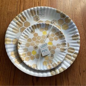 Shabby Chic Bee Honeycomb Tray Plates